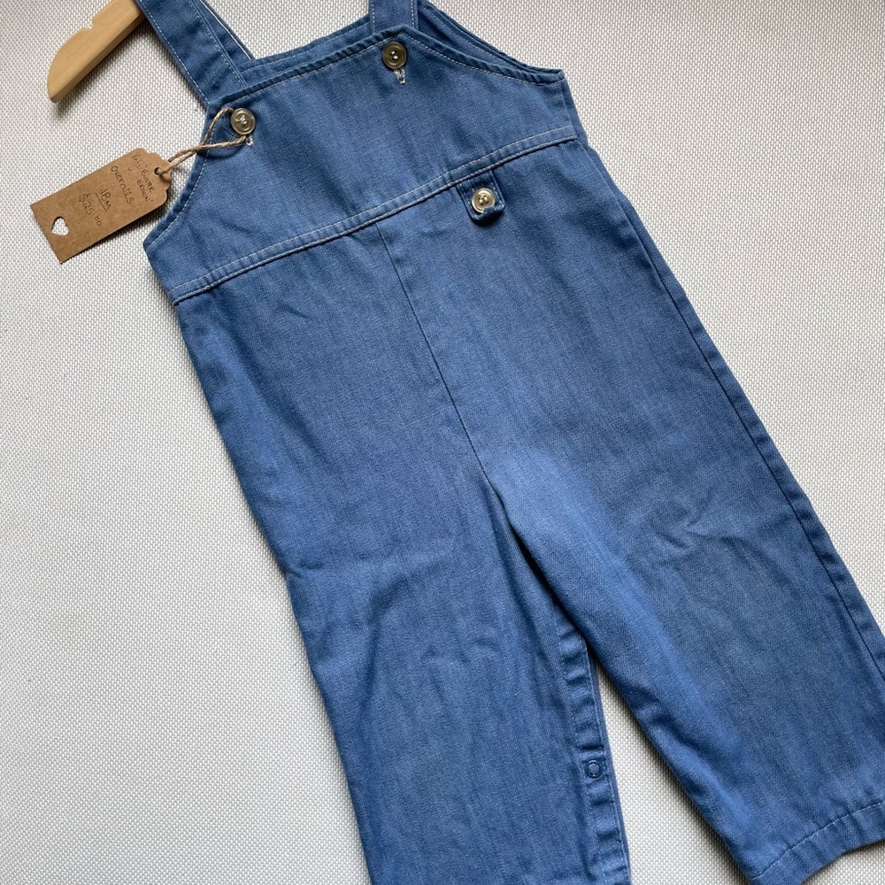 Vintage Buster Brown Blue Denim Kids Overalls